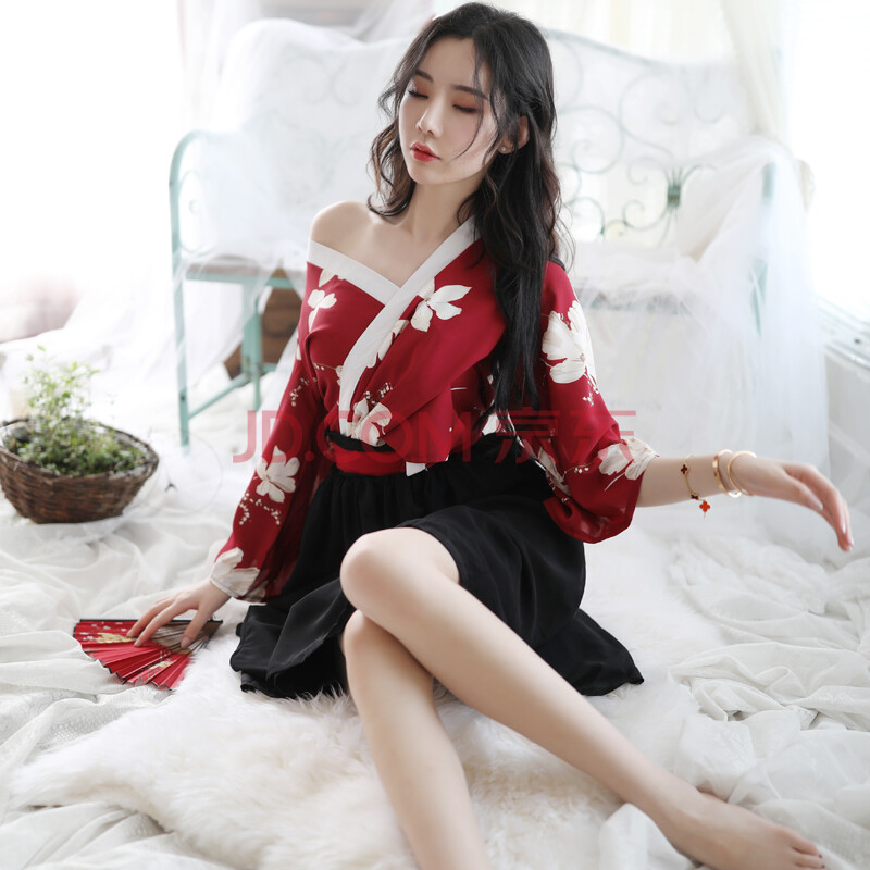 惹火猫 性感情趣内衣 sm可爱印花紧身高叉死库水连体衣泳衣睡衣制服