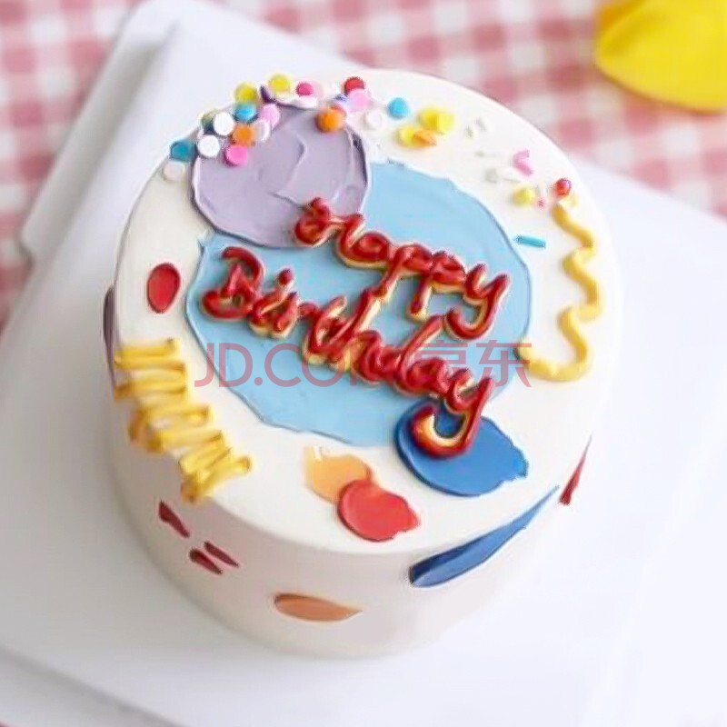 臻鸣4寸生日蛋糕单人下午茶新鲜水果手绘定制情侣闺蜜甜点全国同城
