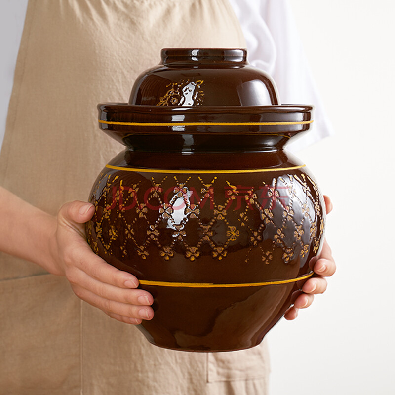 优汇万家 泡菜坛子四川土陶陶瓷加厚腌菜缸罐子瓶酸菜传统老式 装水