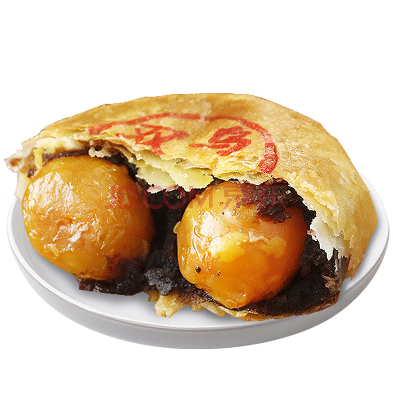 潮之选老式豆沙双蛋黄手工月饼酥皮中秋朥饼125g潮汕特产手工糕点 乌