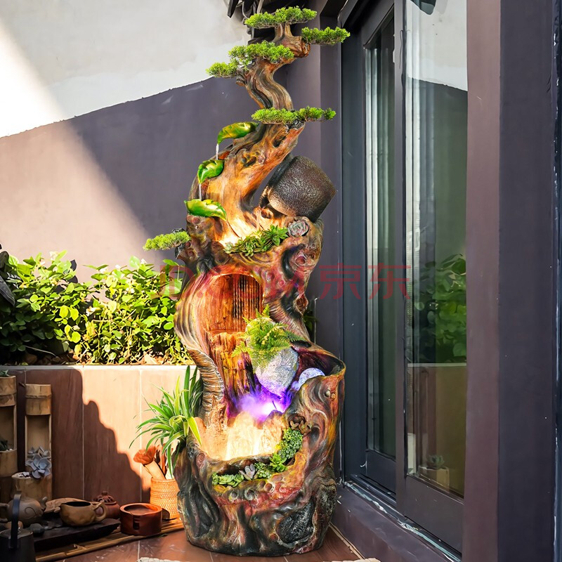 善水源室内装饰假山流水喷泉水轮鱼池摆件落地花园客厅阳台办公室开业