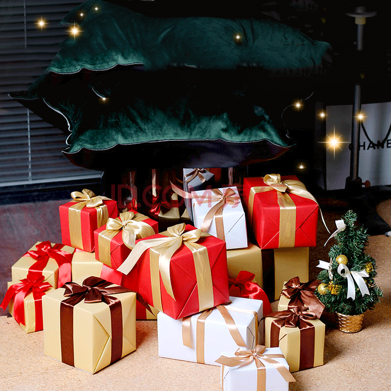 送男女朋友闺蜜圣诞节装饰品礼物盒场景布置堆头树美陈新年春节礼品盒