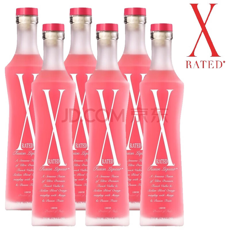 进口洋酒 冰粉红x rated水果利口酒 750ml女生小甜水 鸡尾酒调酒 利口