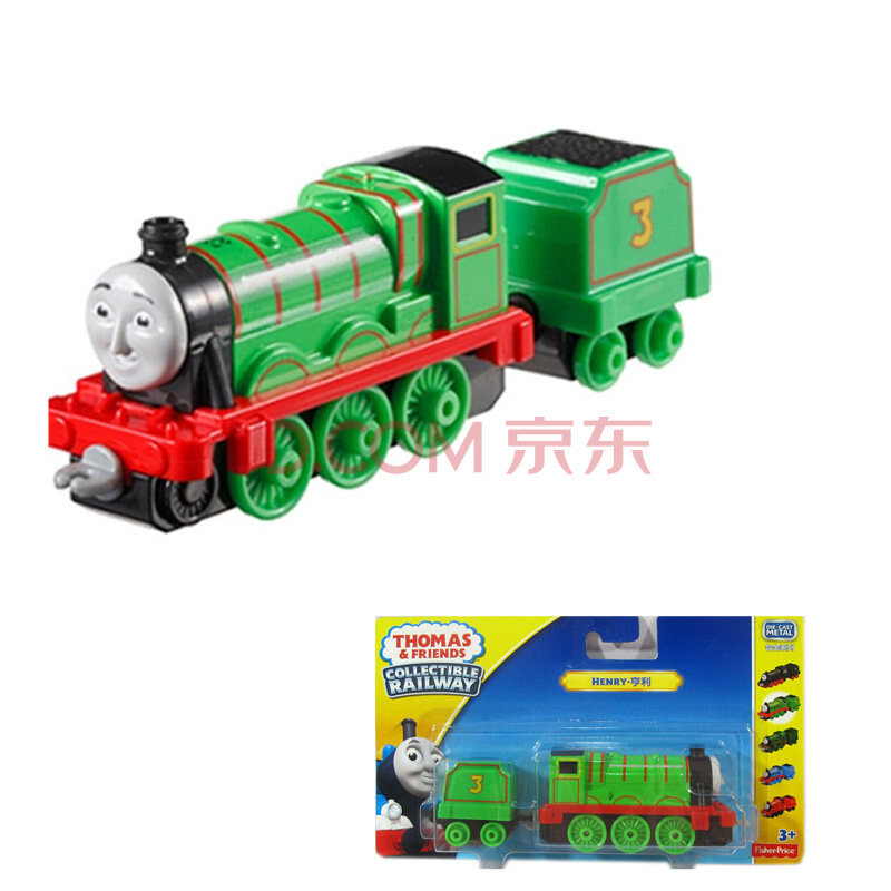 火车费雪托马斯合金小火车头轨道男孩玩具火车头套装bhr64/bhx25 亨利