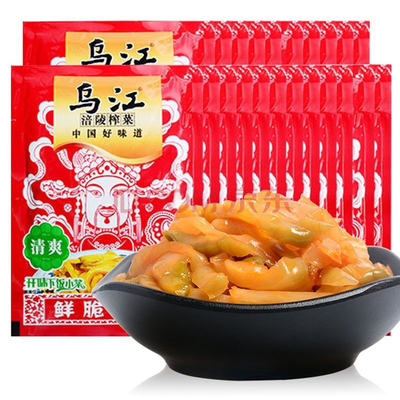 涪陵榨菜乌江清爽榨菜80g10袋鲜脆菜丝多口味下饭菜 酸辣菜片80g 10包