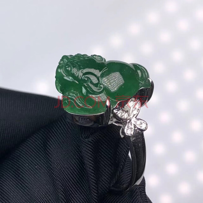 CBL-146 18K金翡翠戒指配钻石