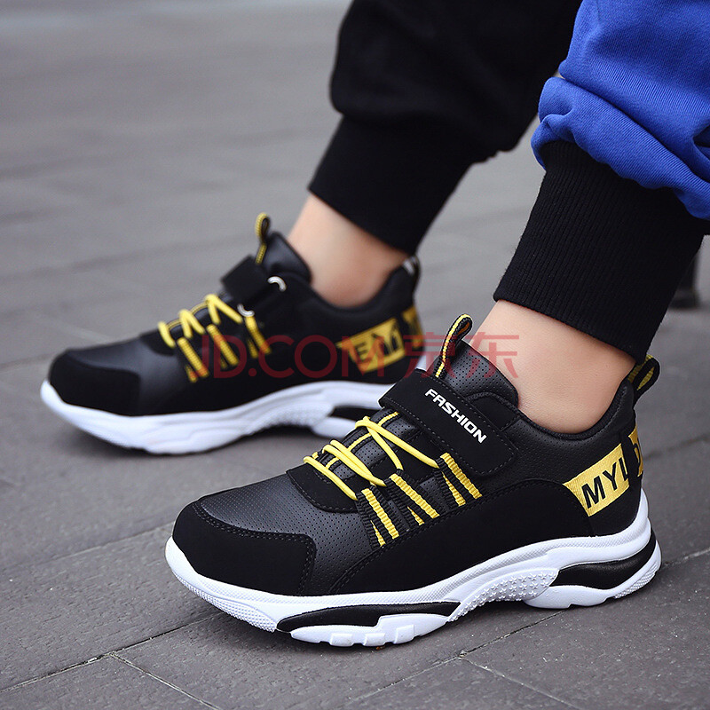 回力童鞋男童鞋秋冬新款防水皮面中大童运动鞋小男孩学生儿童鞋男 812