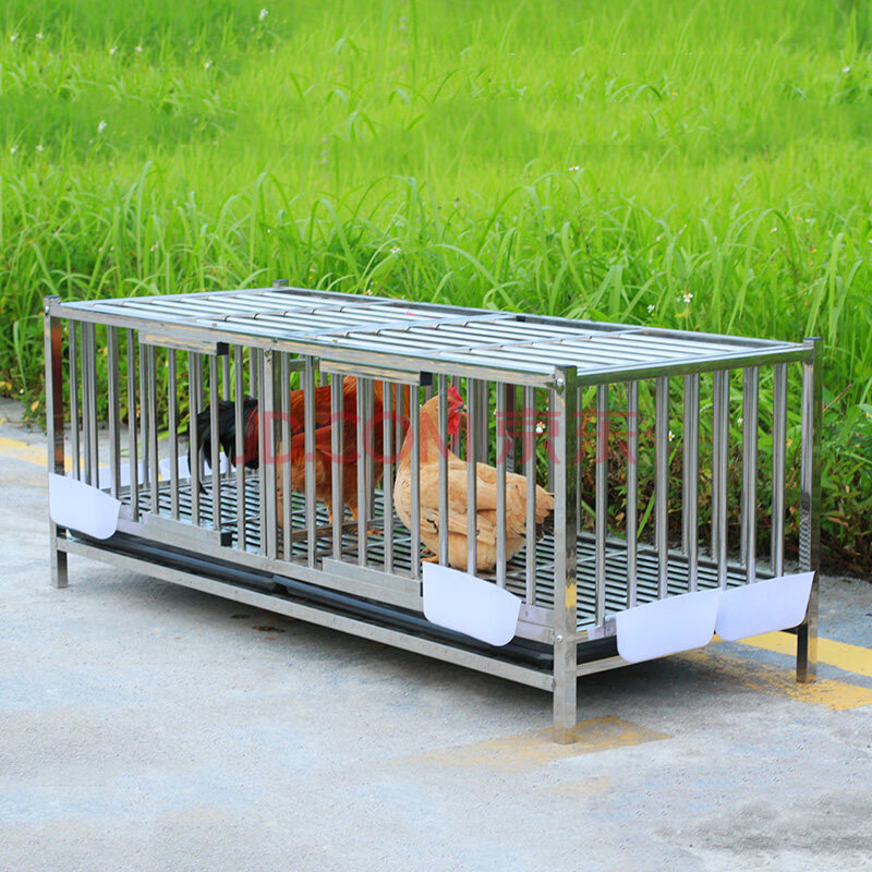 不锈钢鸡笼子家用宠物笼养殖不锈钢笼养鸡笼 154*60*60单格双门食槽