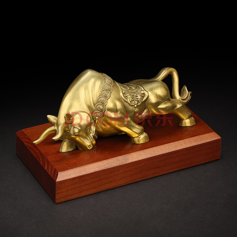 吉善缘 招财全铜牛摆件 金牛华尔街牛转乾坤股票牛市工艺礼品 家居