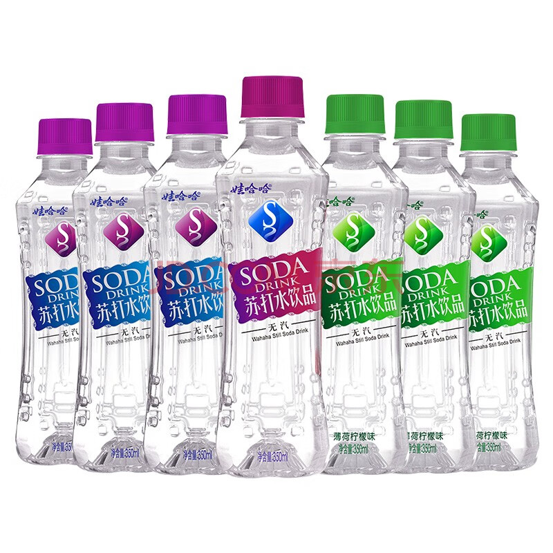娃哈哈苏打水弱碱性气泡水饮用水饮料饮品 三口味组合装共12瓶(随机发