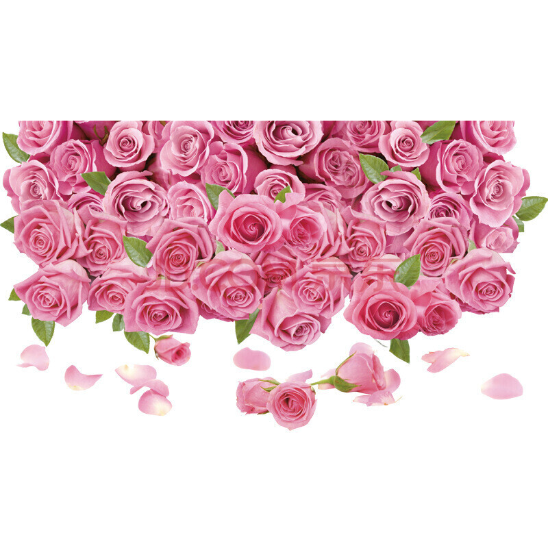 贴纸耐磨瓷砖地贴地板装饰贴画 13d粉色玫瑰花拍四付三拼贴时喷少量水