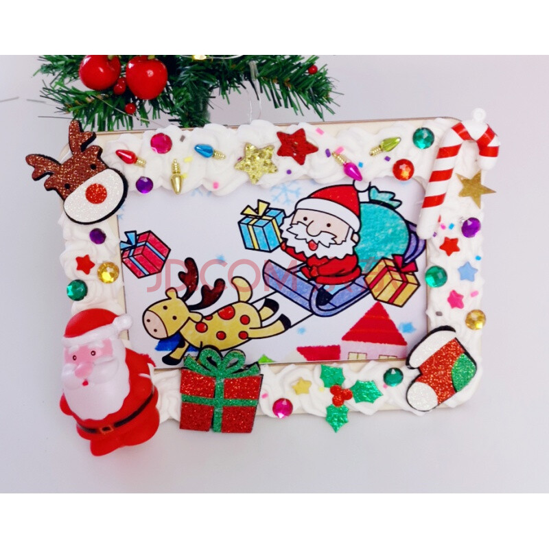儿童diy手工奶油土卡通相框材料包幼儿园制作粘土装饰画 礼物套装