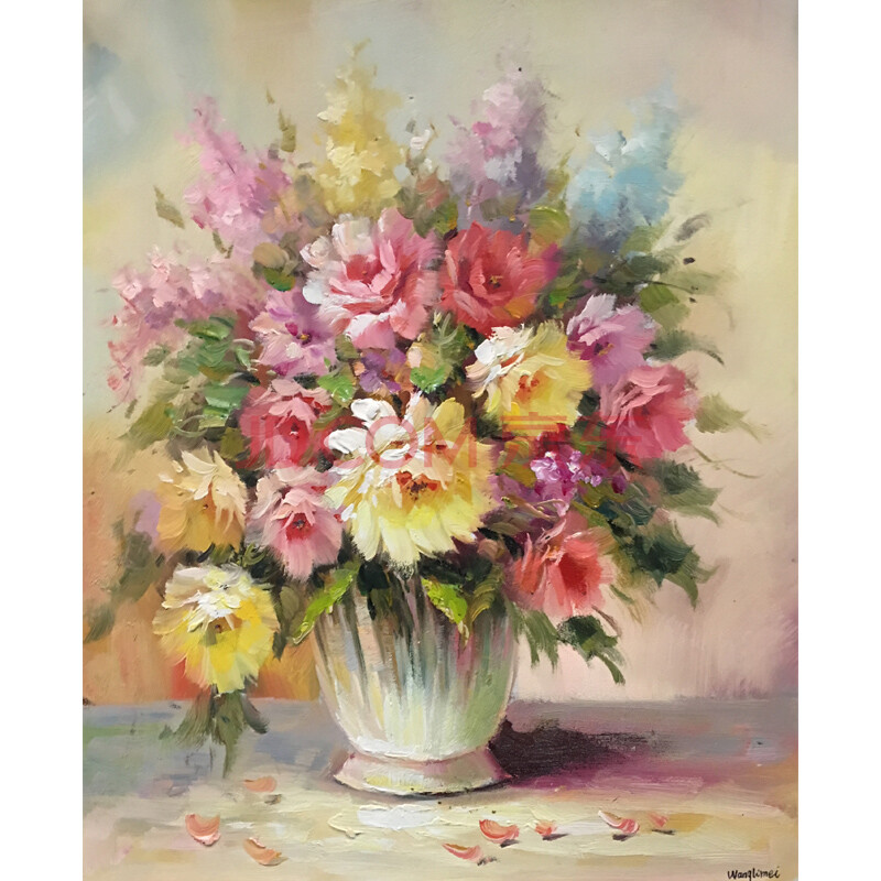 王丽梅《繁花似锦》布面油画