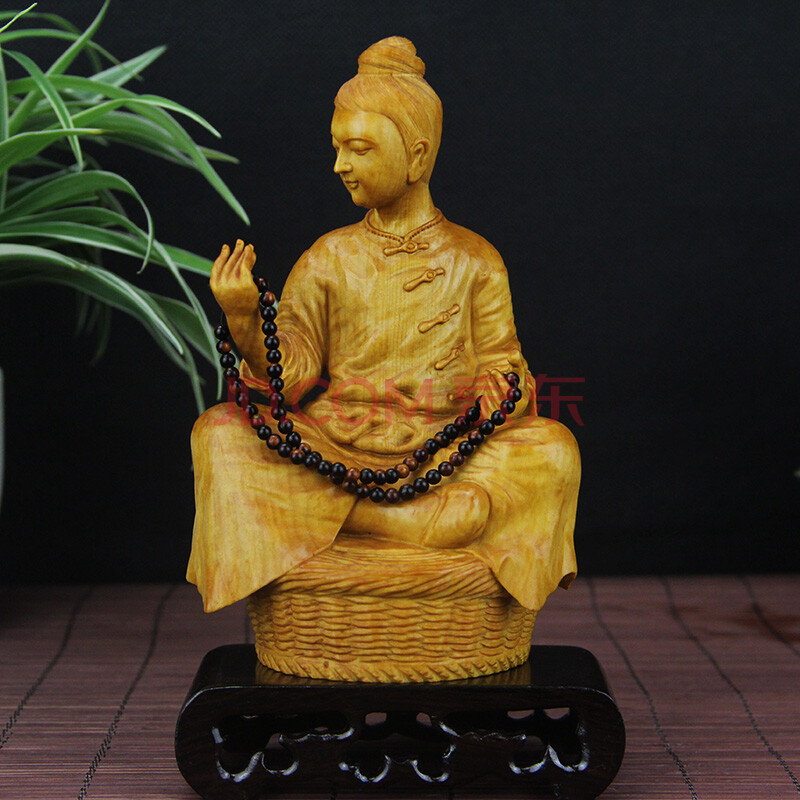小叶黄杨高油密老料手工清刀雕刻《禅坐》345g