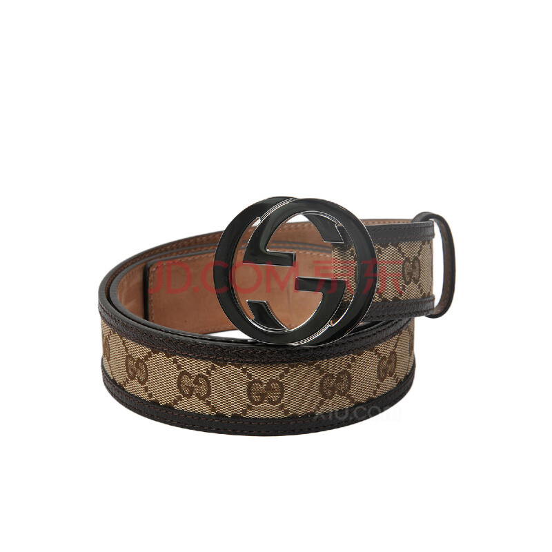 gucci 2015春季新品 男士帆布配真皮休閒腰帶114984-40ir-9643 卡其色