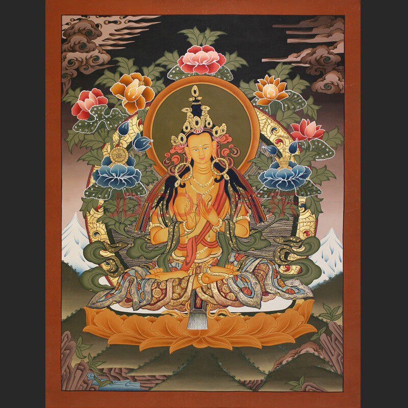 净土结庐 藏传佛教手工唐卡 彩绘强巴佛20140125-173