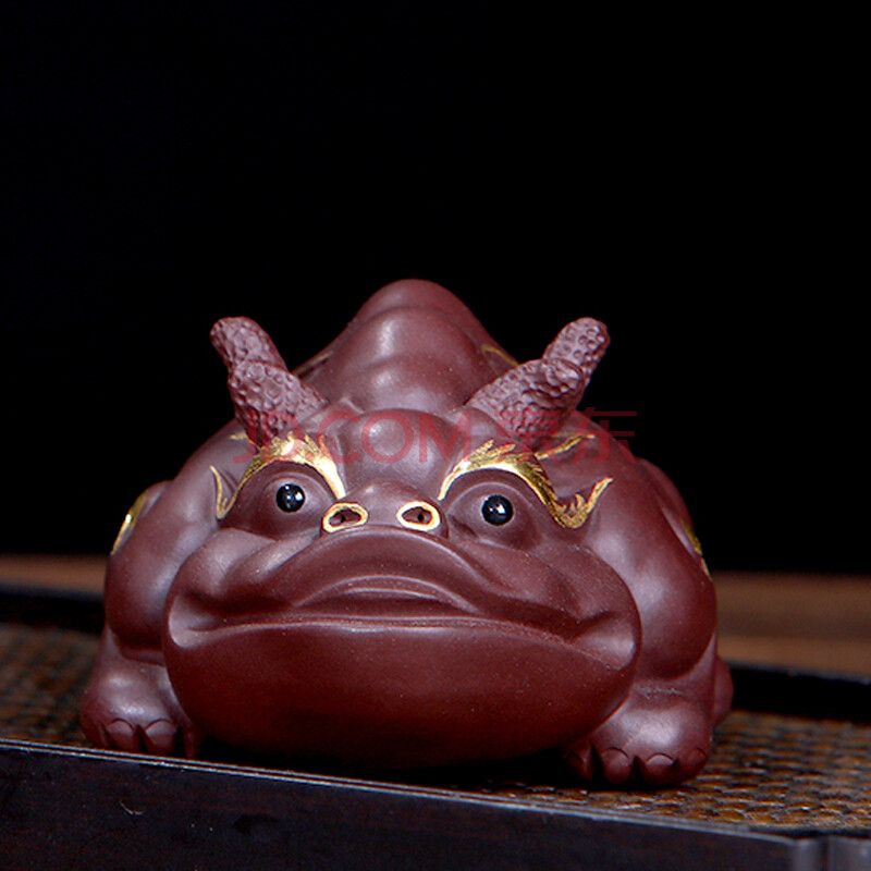 实力雕塑师 周静贤 双角貔貅 原矿紫砂泥 匠心手工 24k描金工艺