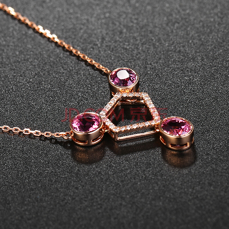 96ct/3颗 18k金镶嵌 天然红宝石吊坠 颜色靓 222210潮之恋珠宝