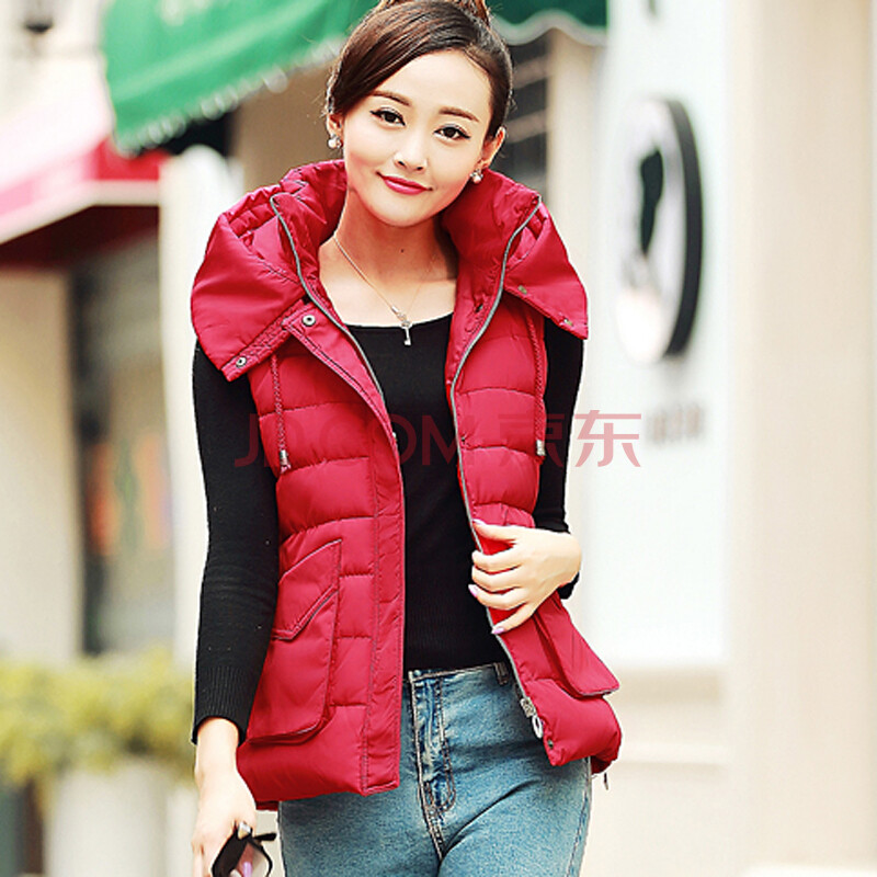 斯黛欧短款背心马甲女996 酒红色 l【图片 价格 品牌 报价】-京东闪购