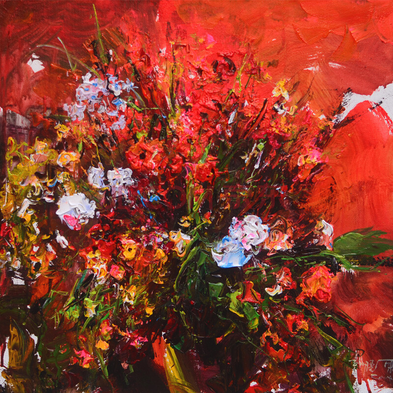 孙晓东 《红色印象》 布面丙烯 收藏级珍品