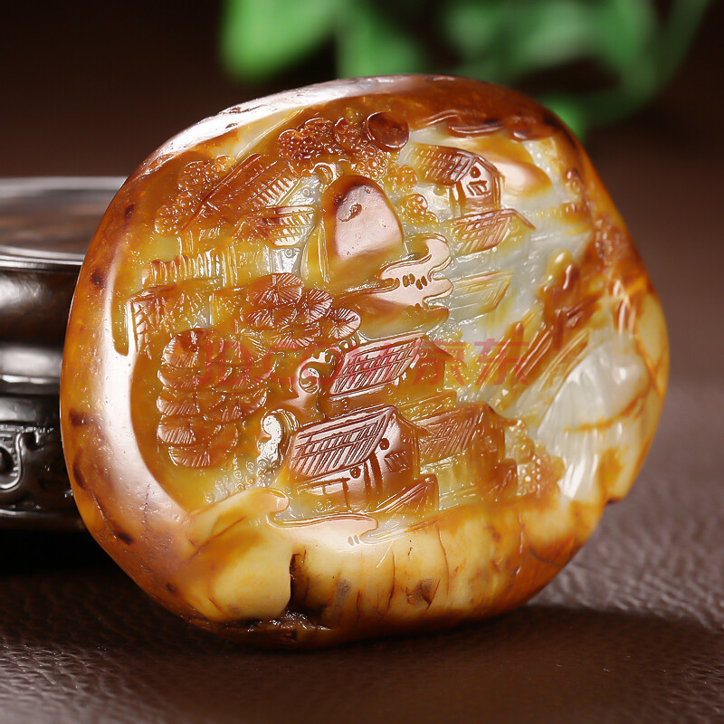 和田玉山子把件 208克 王石玉铺