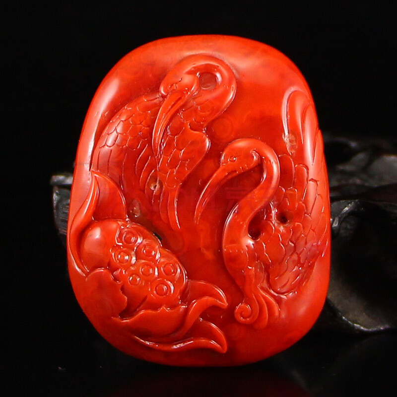 南红玛瑙精雕一路连科挂件65.82克全榕珠宝