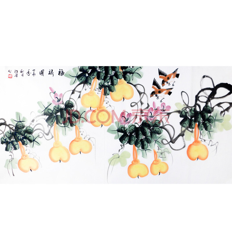 《福禄图》 许鲁 河南省美协会员,实力派花鸟画画家 80