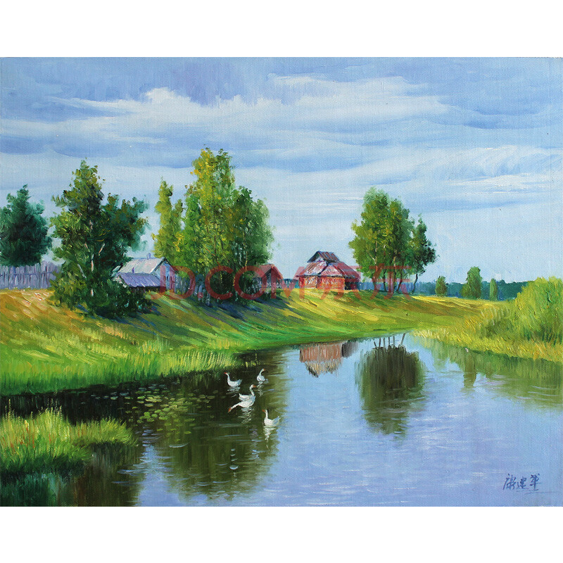 康建军 《蓝天白云》 布面油画