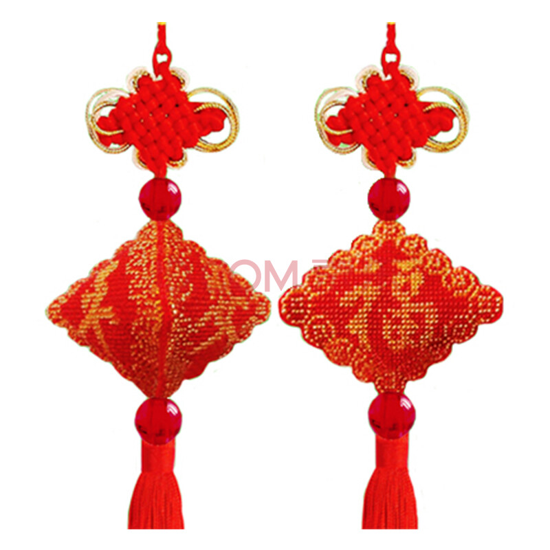 福字十字绣挂件小挂饰品出入珠子绣手工刺绣材料包 【深蓝底白字】