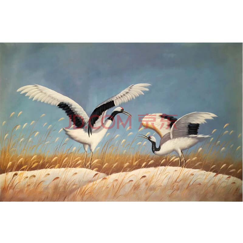 刘欣《鹤舞》布面油画