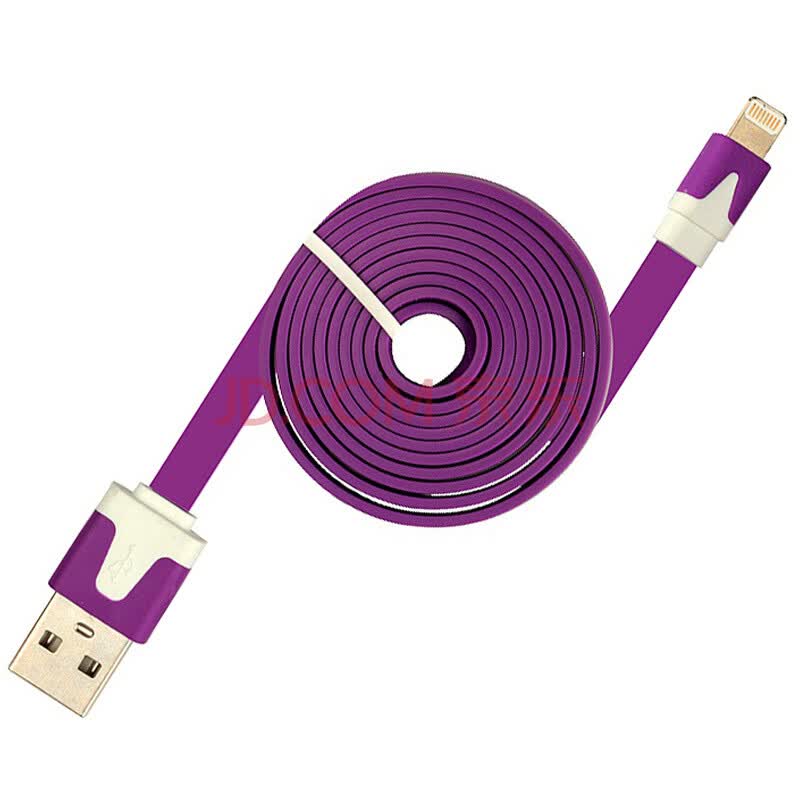 emeda 苹果面条数据线 适用于iphone5/5s/5c/6/6 plus 紫色 1米