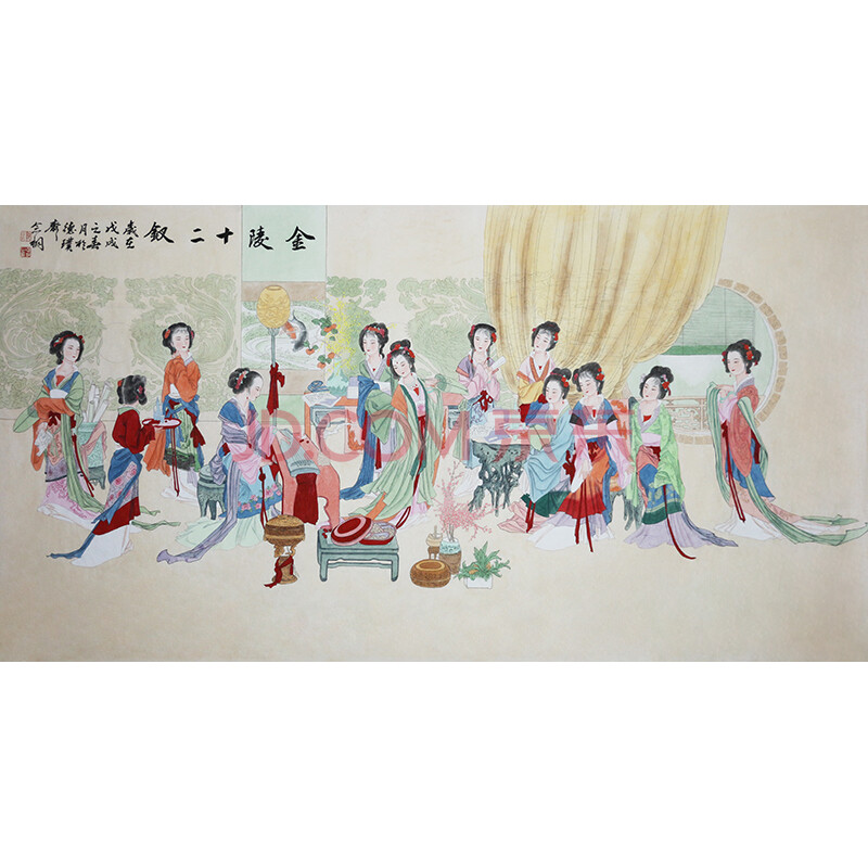 画家 郭念桐《金陵十二钗》k884