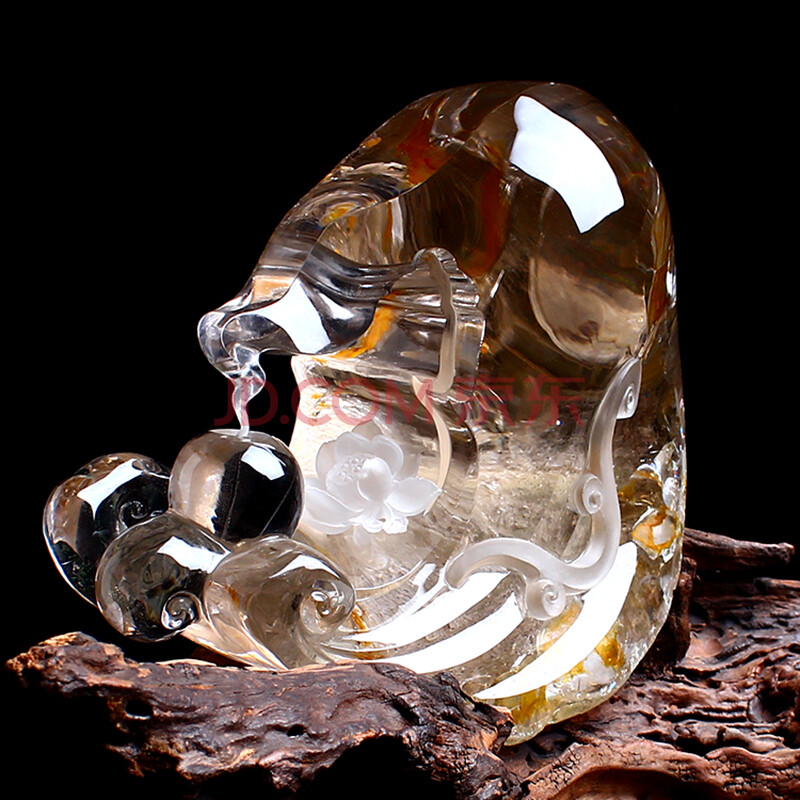 精工雕刻收藏品水晶摆件《莲悟》 佰卓珠宝