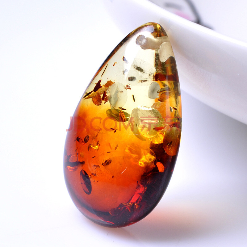 嘉蜜(gamy)天然波罗的海琥珀 双色花珀 琥珀原石吊坠 多款可选 配挂绳