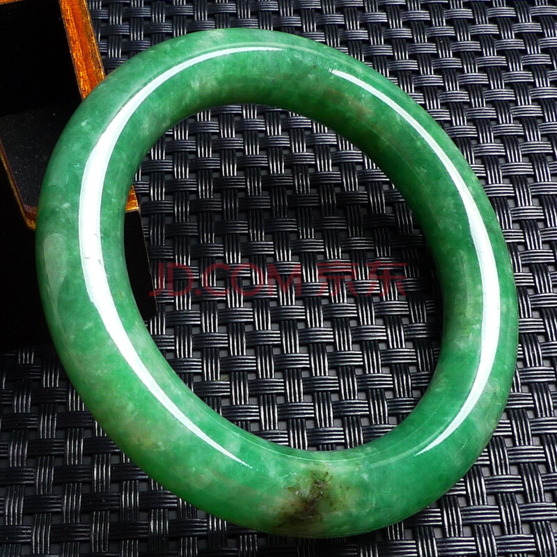 糯种满绿翡翠圆条手镯52.6mm 69.04g 梦赏珠宝