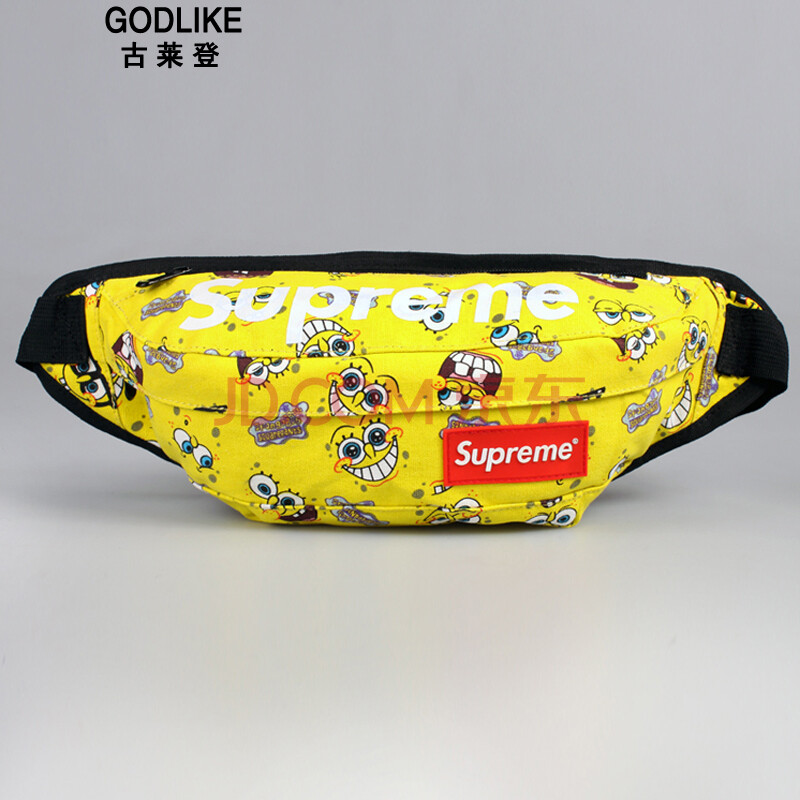 supreme印花胸包单肩男女韩版腰包斜挎学生死飞卡通动漫时尚腰包 海绵