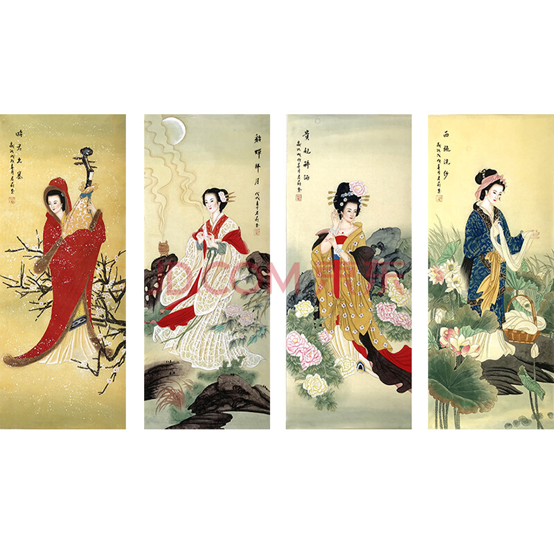 当代著名工笔画画家 徐君莉 工笔精品《四大美女》