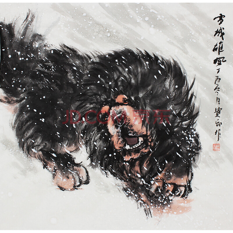 藏獒画家 王贵邱《雪城雄风》