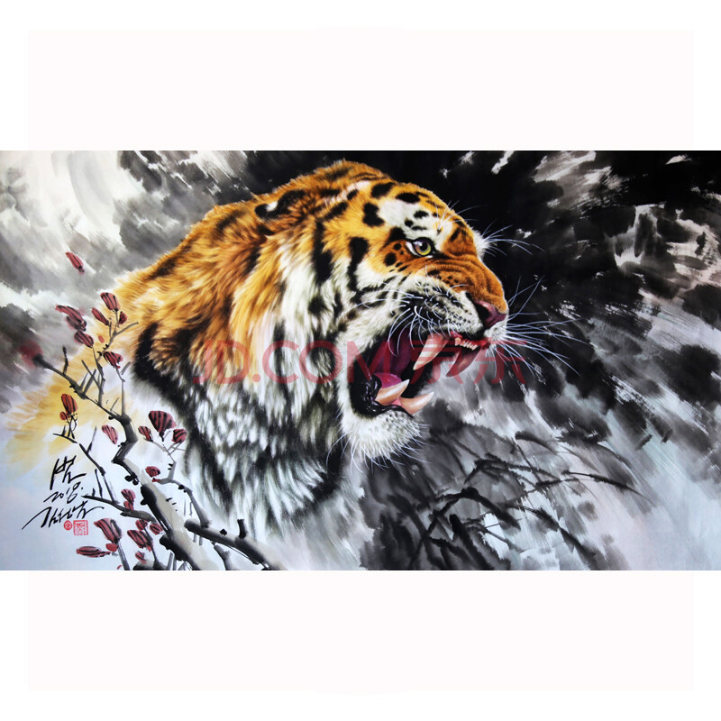 朝鲜一级画家金成男《虎威》