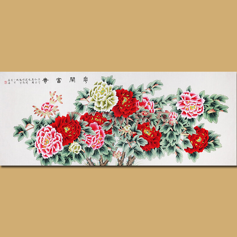 中国工笔画学会会员 著名工笔画家顾英华老师作品——花开富贵