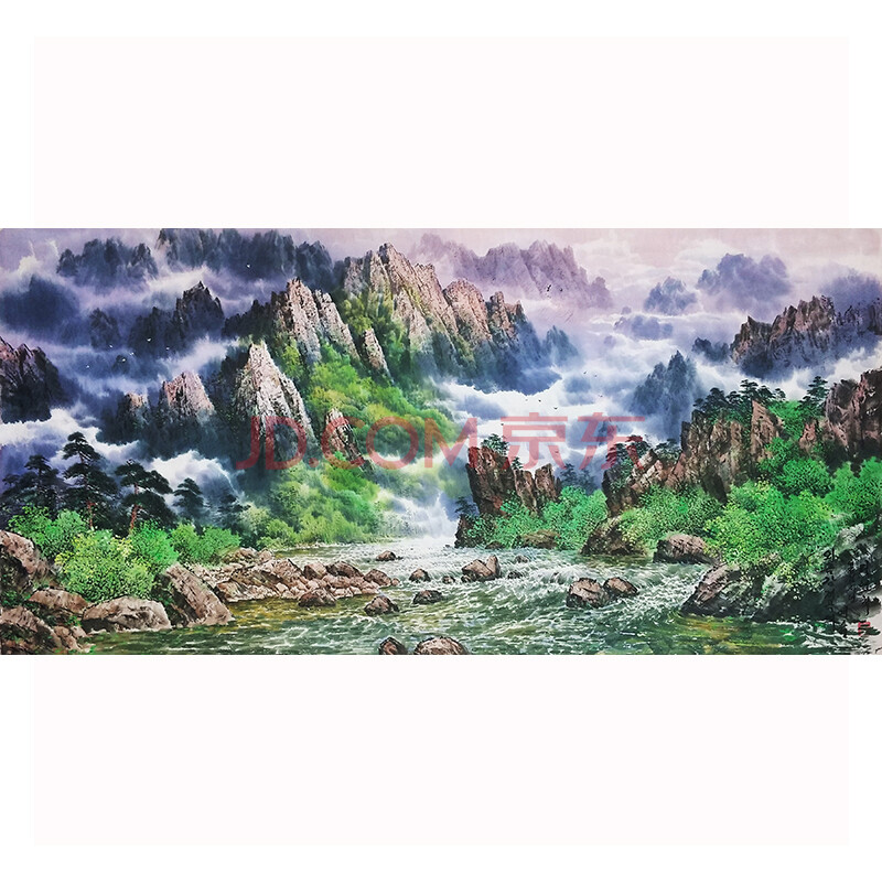 朝鲜一级画家 李永学《外金刚山谷的夏天》2米