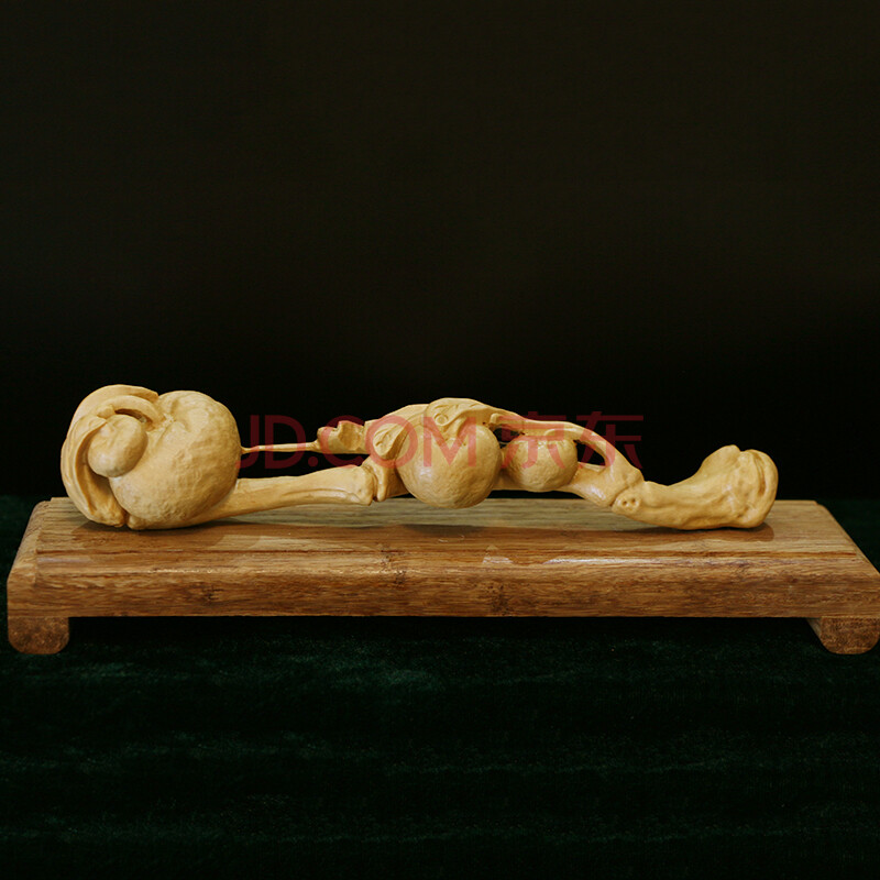 魅力非遗 季季如意木雕摆件 立体镂空圆雕 黄杨木雕