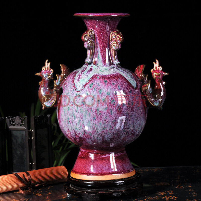 钧瓷器礼品 省大师辛志远 窑口金火钧窑 凤鸣凌云