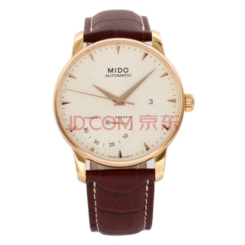 【98新】未使用-美度-自动机械-镀18k玫瑰金-大三针-日历-动力储备-男