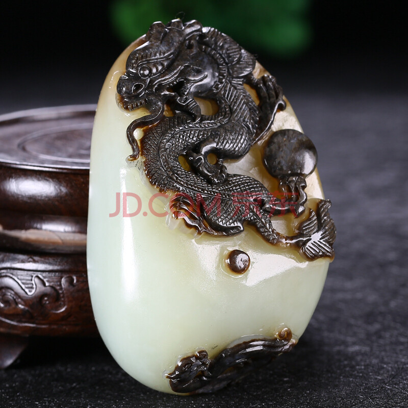 和田玉白玉把件 龙行天下87.80克 王石玉铺