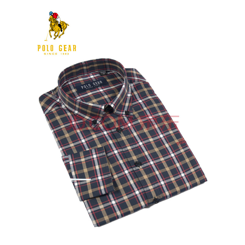pologear 马球吉尔专柜正品休闲长袖格子衬衫男装纯棉英伦风格纹衬衫