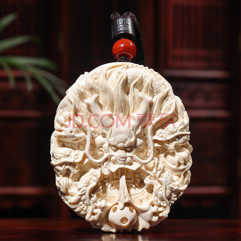 【五龙至尊牌】天然西伯利亚猛犸牙 大师手雕五龙至尊牌