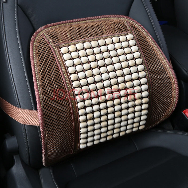 木珠透气汽车腰靠车用腰垫办公室座椅护腰靠背垫夏天凉垫 珍珠白