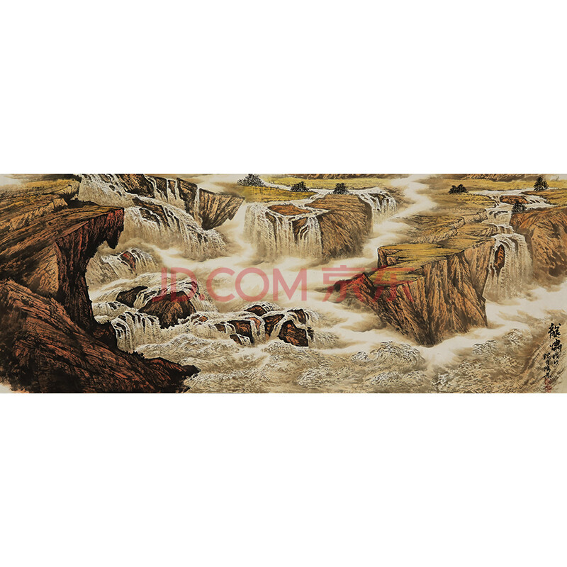 1016得自本人 新锐国画名家 陶胜景 六尺横幅山水 【龙啸】