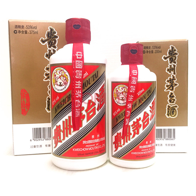 【京東拍賣】茅臺酒(茅臺)2016-2017年53度375ml 200ml1組【即刻拍】